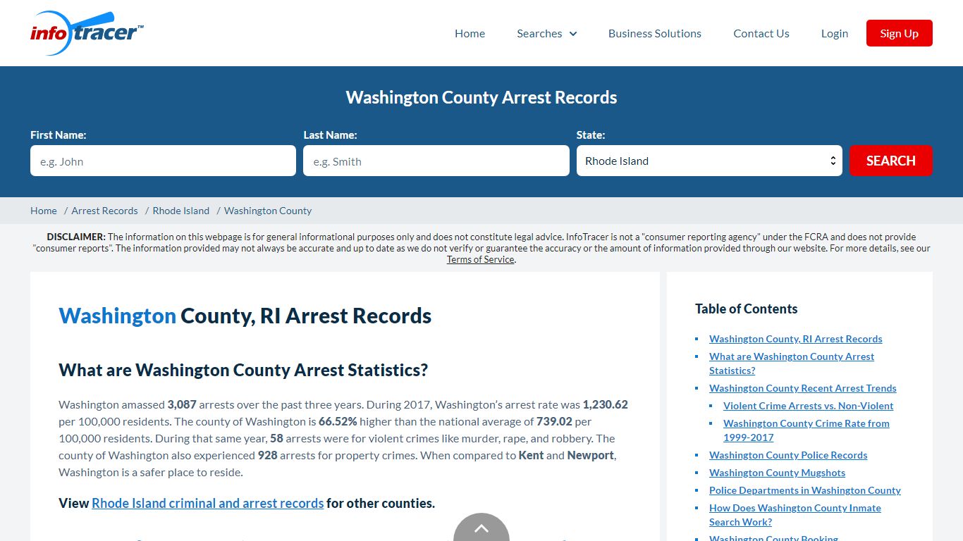 Washington County, RI Arrests, Mugshots & Jail Records - InfoTracer