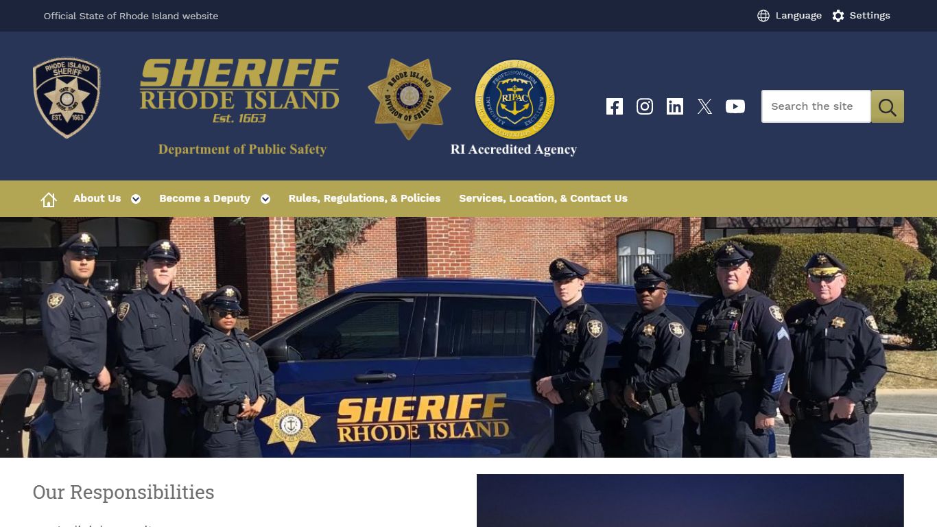 Welcome | Rhode Island Division of Sheriffs